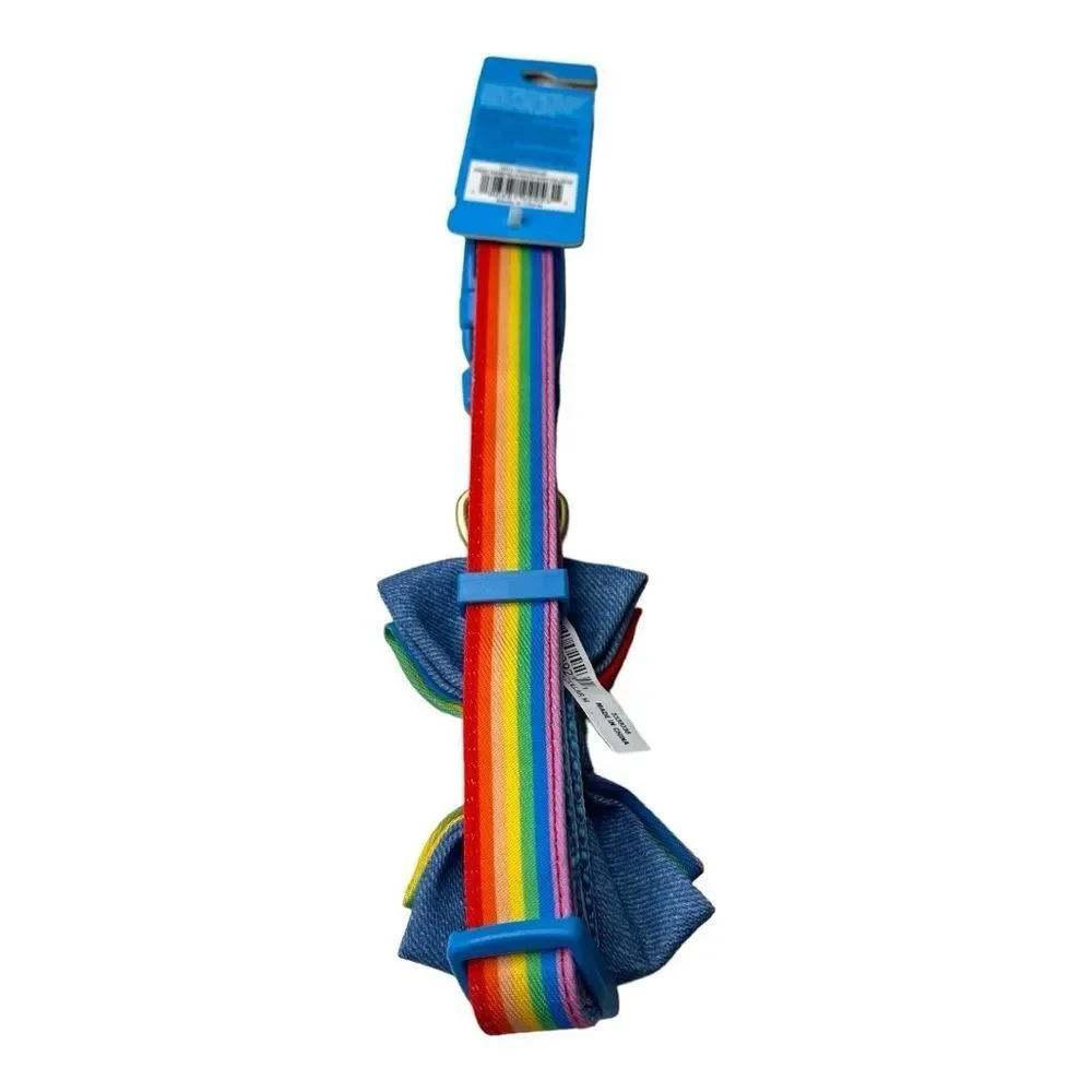 Rainbow Dog Collar Size Medium Fits Neck Size 13.375”-20”